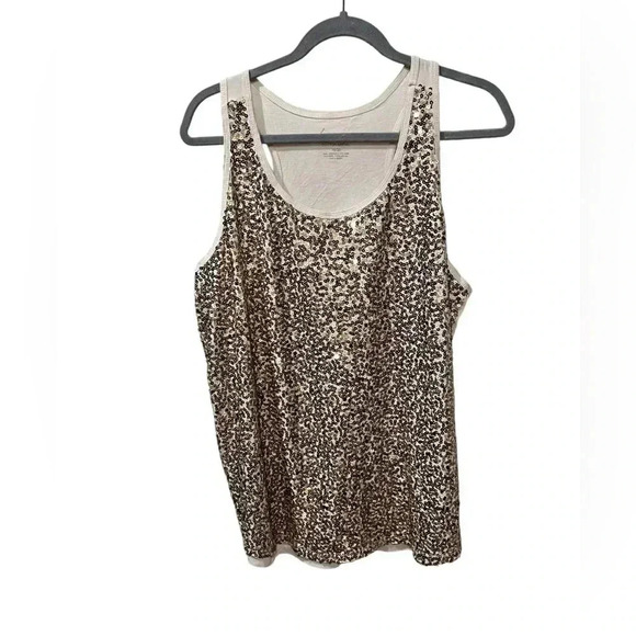 Lane Bryant Women’s Plus Size 18/20 Unique Sequins Tank Top - Picture 1 of 3